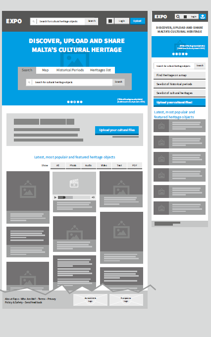 Expo responsive wireframes